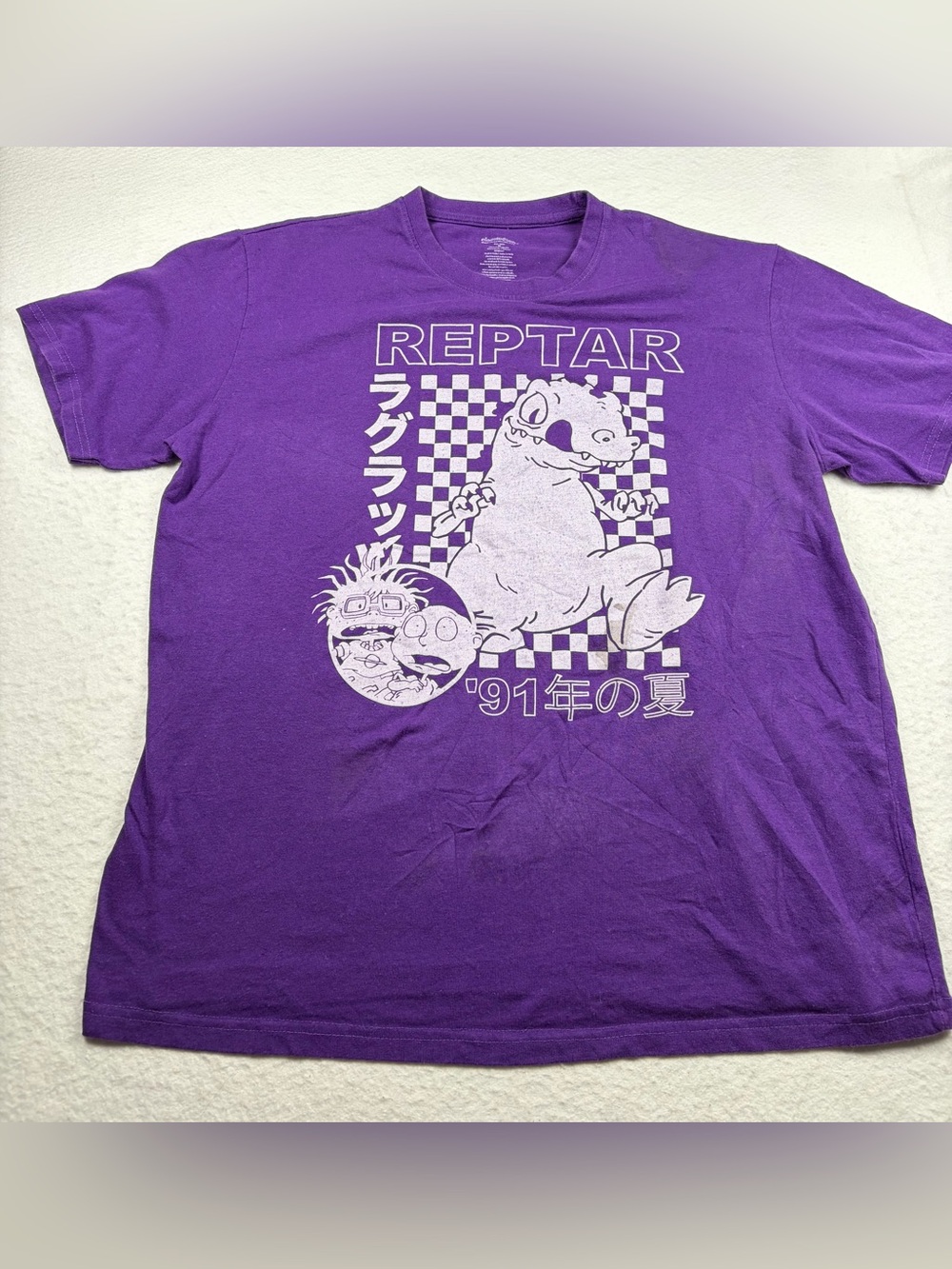 Nickelodeon Rugrats 90s Cartoons Retro Reptar‎ Japan Kaiju T Shirt Size